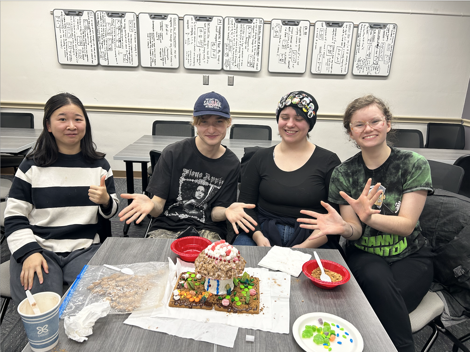 Gingerbread house design competition at Costume Play and Design Guild winter event